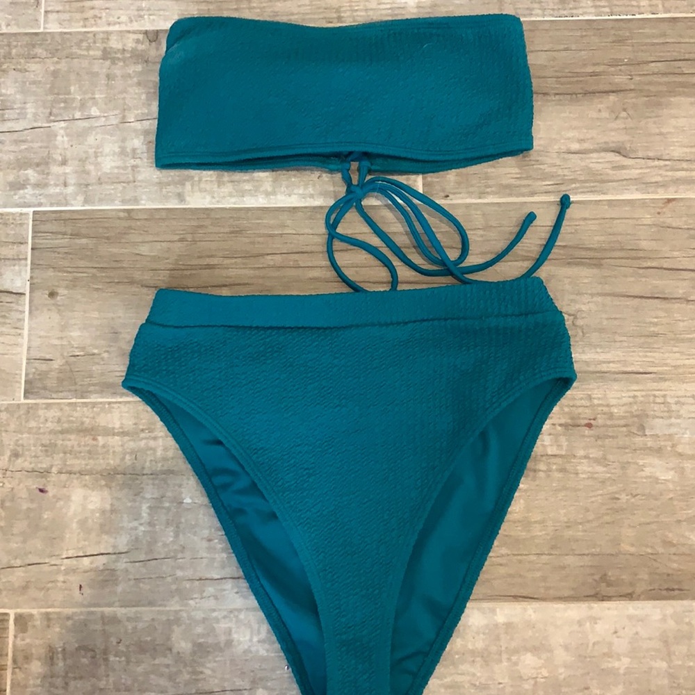 Emerald green high waist bikini